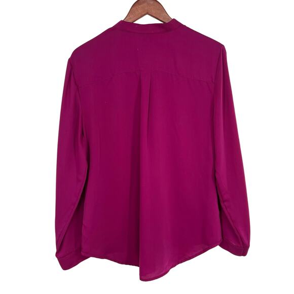 Chicos LARGE 2 Formal Long Sleeve Deep Fuchsia Elegant Dinner Blouse Shirt Top - Picture 8 of 8